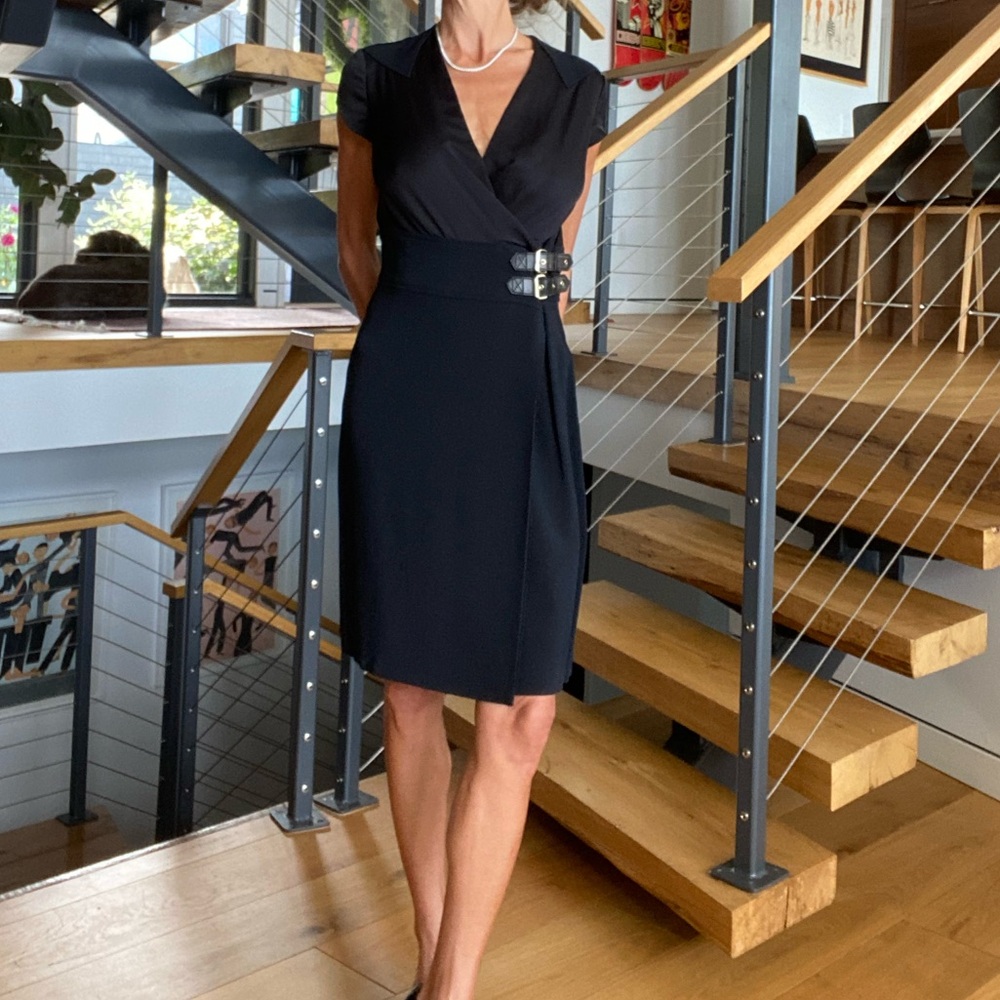 Givenchy Black Midi Wrap Dress